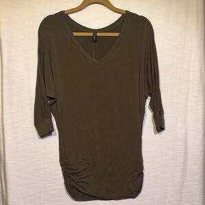 Elegant Olive V-Neck Tunic for Women